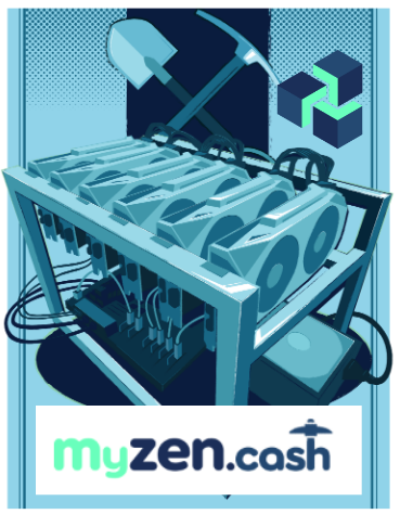 6x GPU Mining Rig for ZenCash with myzen.cash Logo