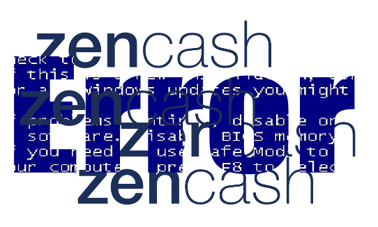 Error picture with ZenCash logo on it