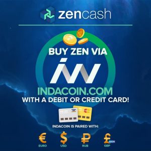 Advert ZenCash and Indacoin