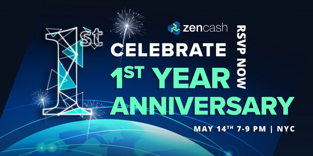 zencash first anniversary invitation rsvp